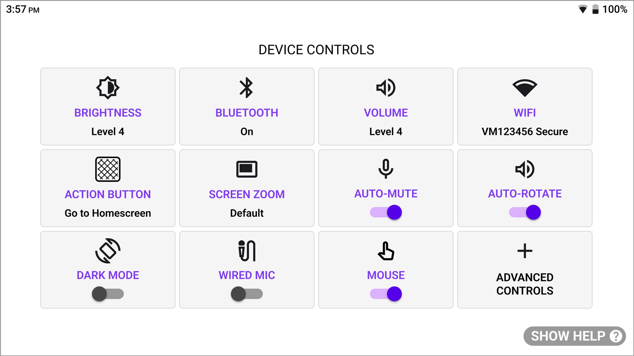 Device controls